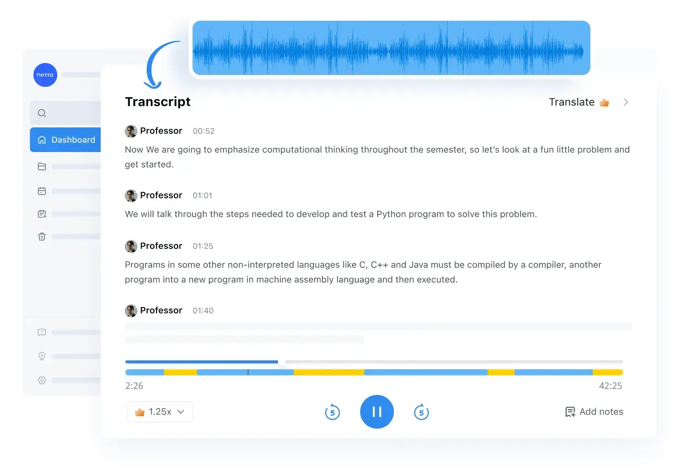 Notta: AI audio & video transcription