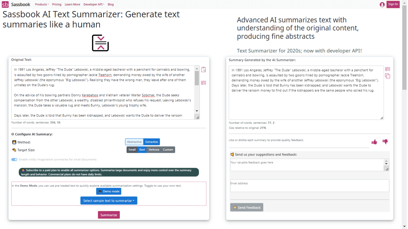 article review summary generator
