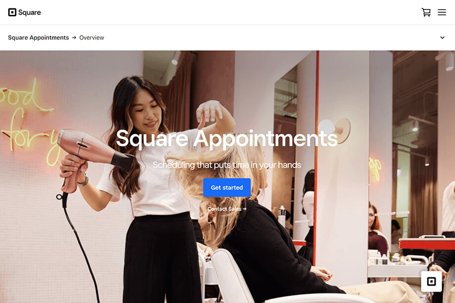 Square Appointments homepage