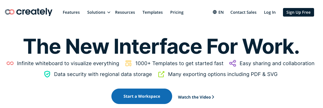 Creately homepage