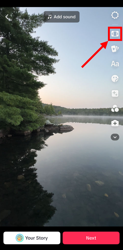 tap the 'Edit' button to display the video timeline