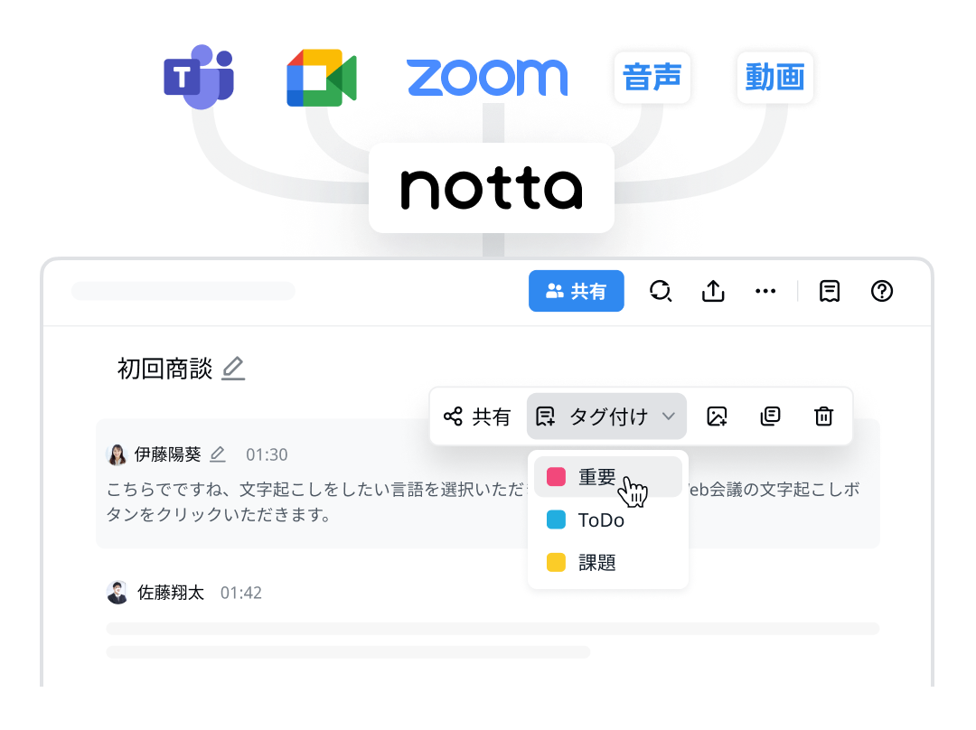 自動文字起こしサービス | Notta