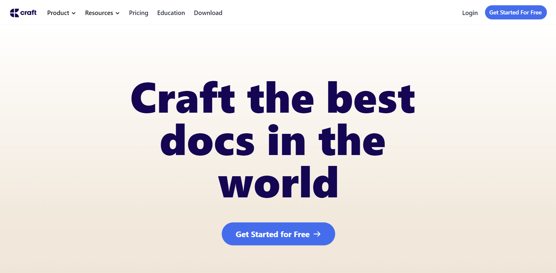 Craft homepage