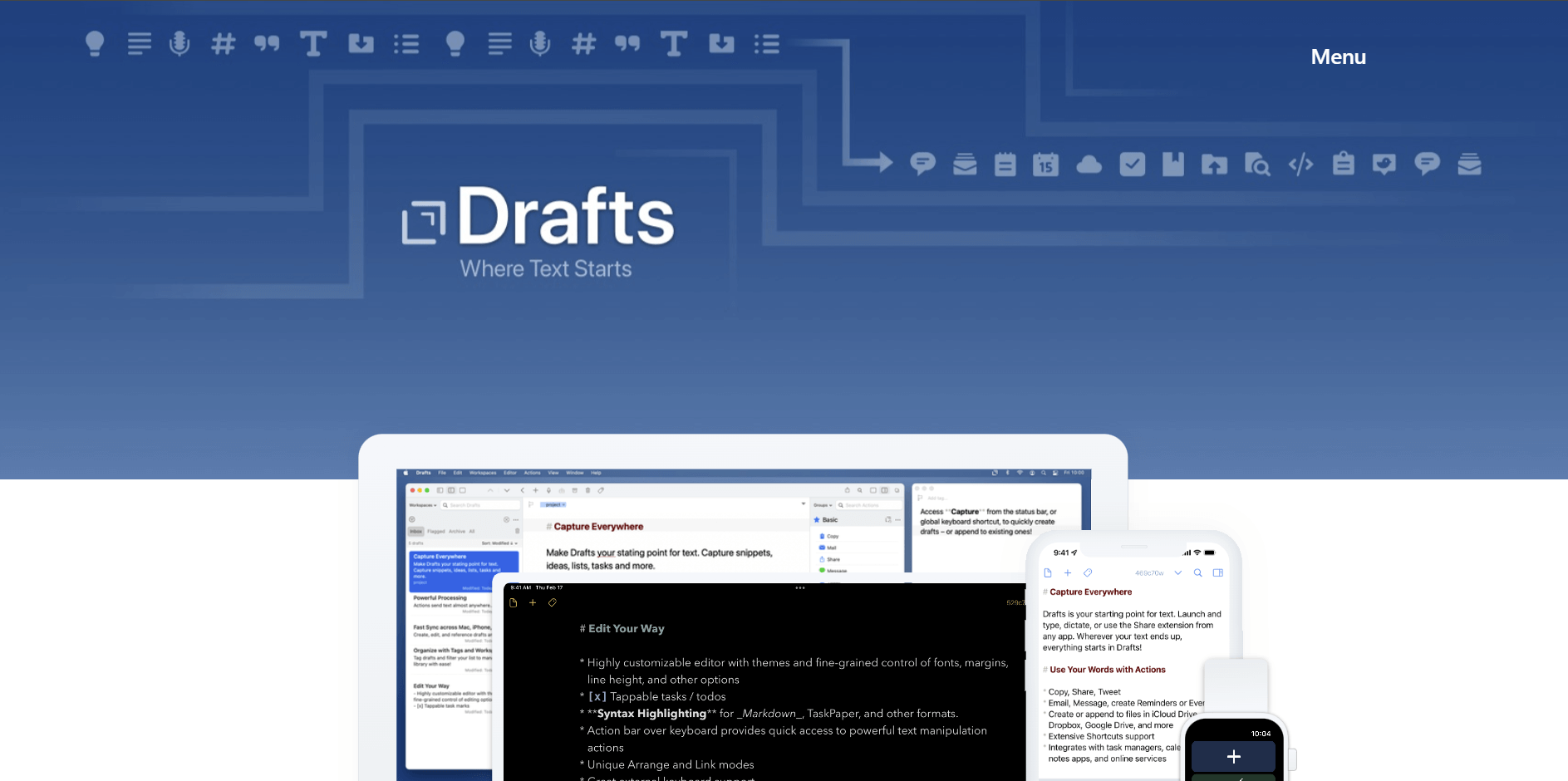 Drafts homepage