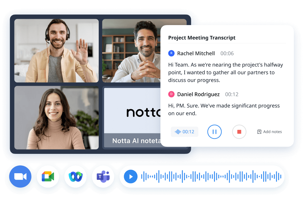 Use Notta to record, transcribe, summarize your meetings with action items