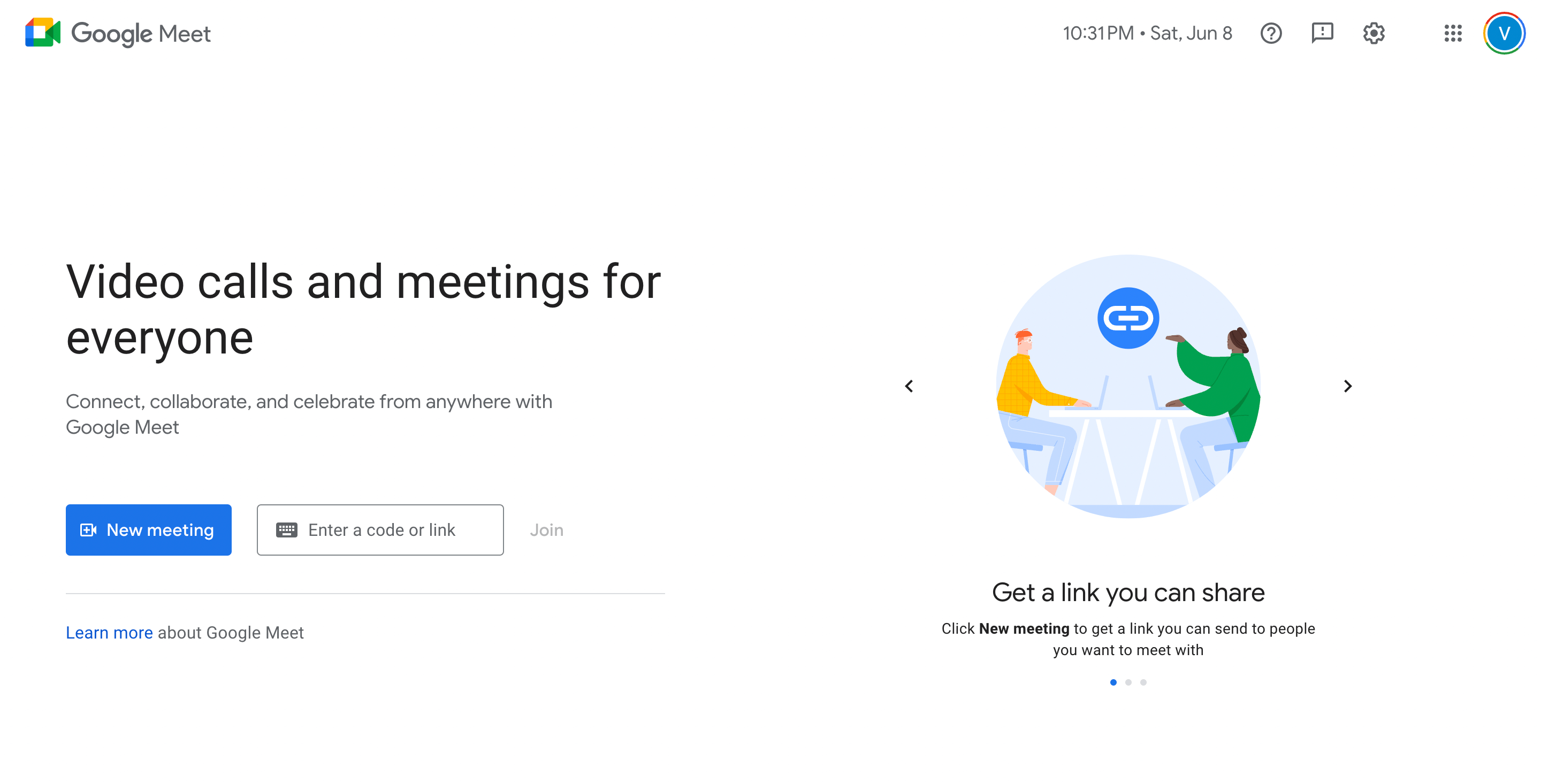 Schedule video conferences using Google Meet