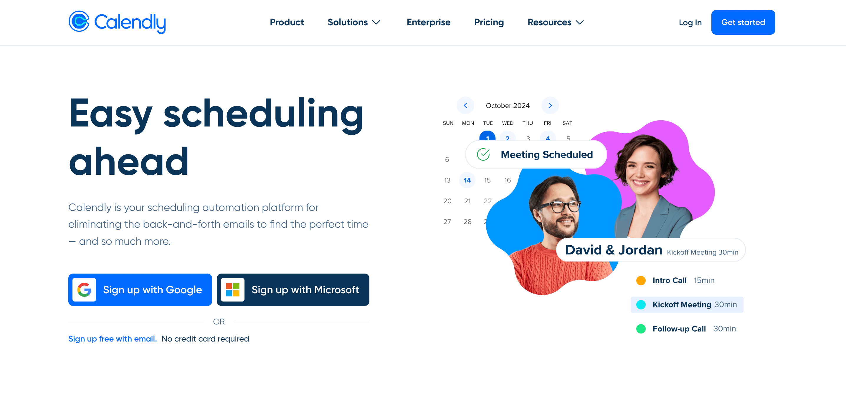 Automated meeting scheduling with Calendly