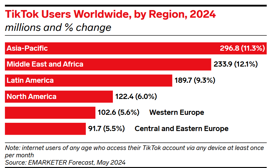 TikTok users worldwide