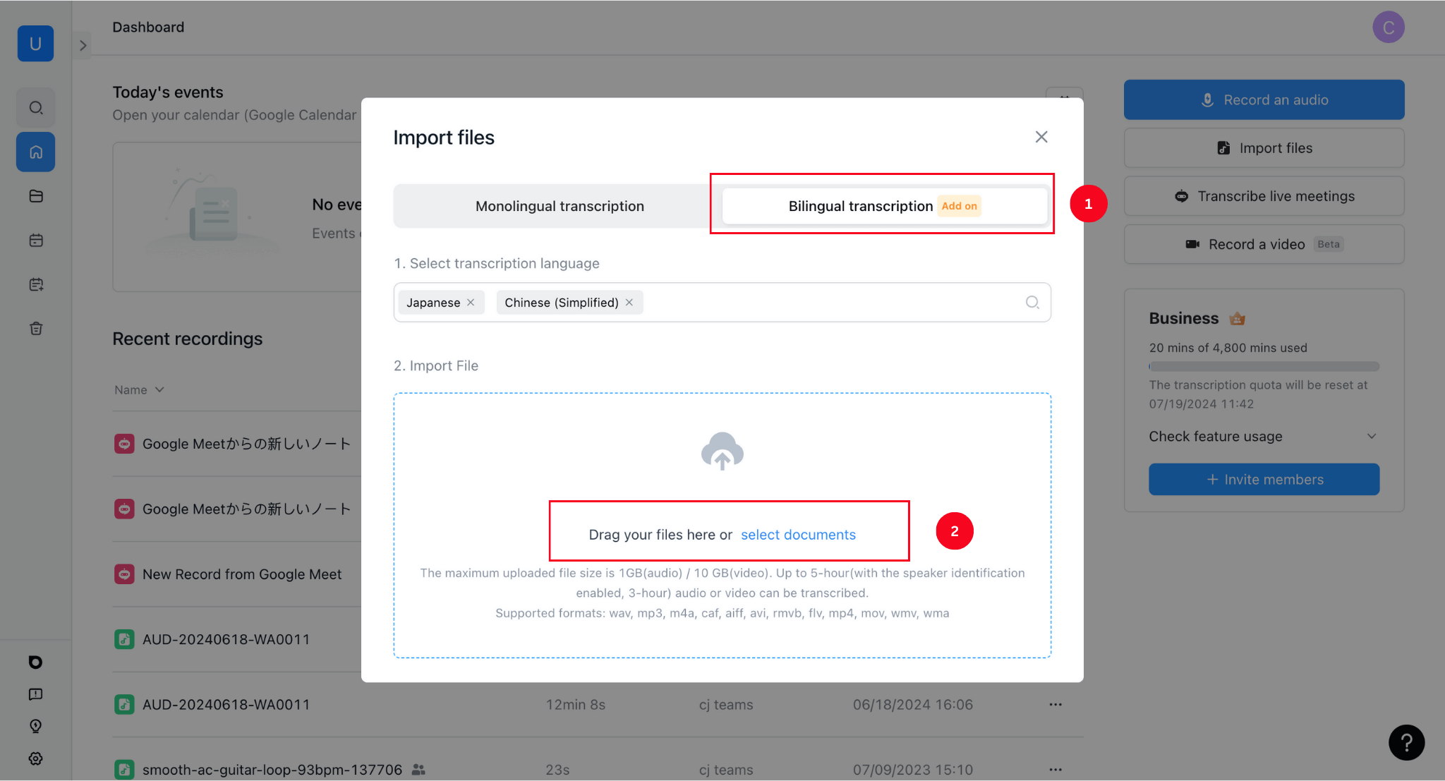 confidently transcribe your multilingual meetings in Notta