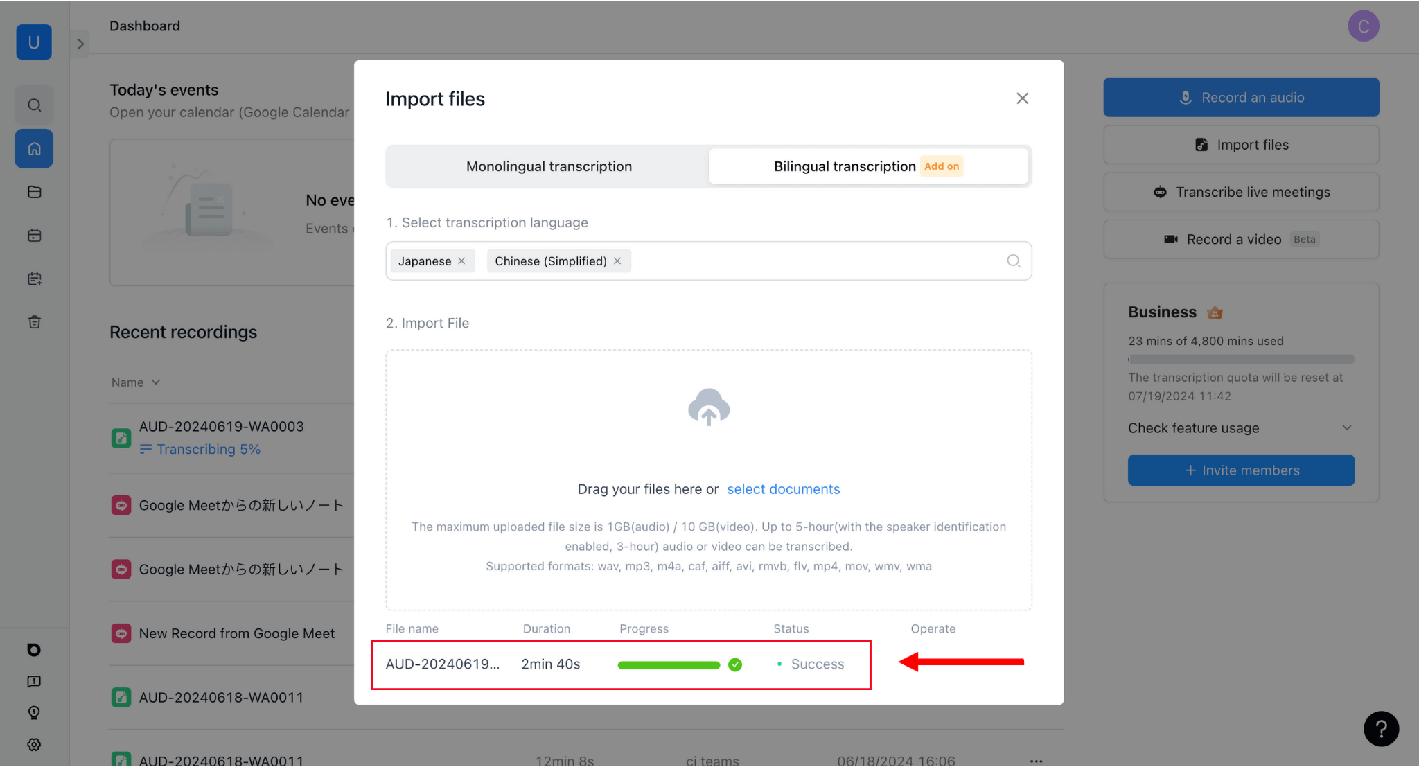 confidently transcribe your multilingual meetings in Notta